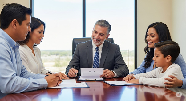 A woman and a man sit closely with a young girl between them. The adults appear comforting and supportive as the girl looks down with a thoughtful expression. The scene suggests a caring family moment.