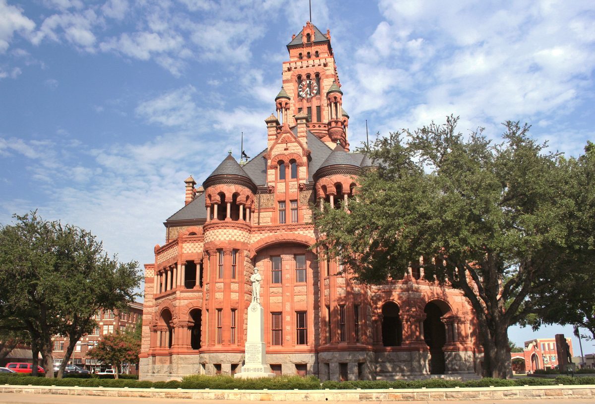 Historic Texas county courthouse where criminal cases are heard